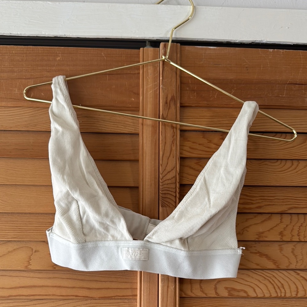 Skims Cotton Rib Plunge Bralette